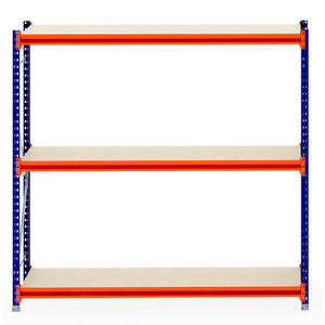 RackZone Longspan Shelving 600mm Depth Starter, laminated timber, empty shelves.