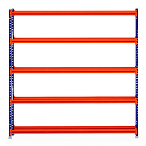 RackZone Tyre Racking 400mm Depth - Starter with orange shelves, blue frame.
