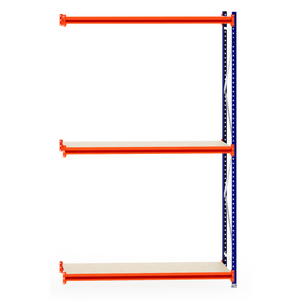 RackZone Longspan Shelving 600mm with laminated timber, Extender model.