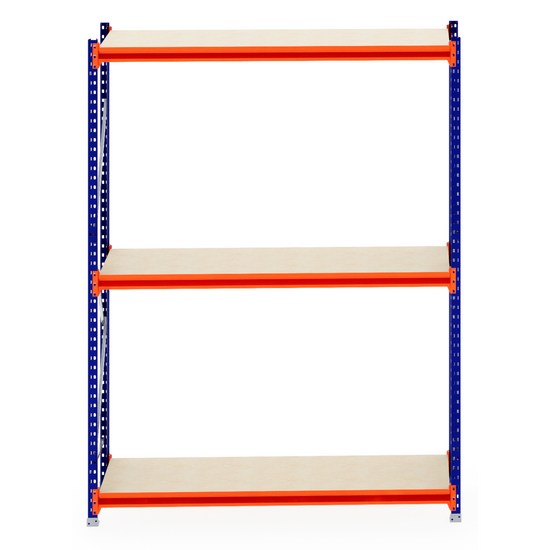 RackZone Longspan Shelving 600mm, Laminated Timber - Starter, shown on white.