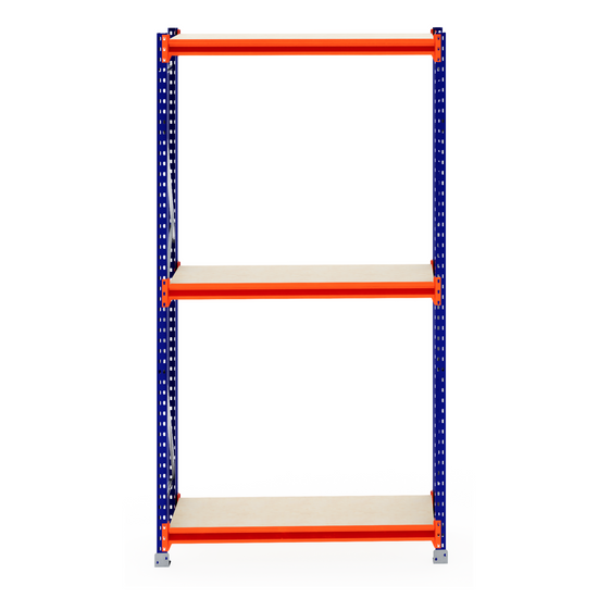 RackZone Longspan Shelving 600mm Depth Laminated Timber Starter, empty frame.