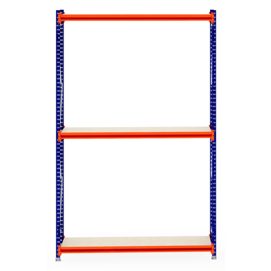 RackZone Longspan Shelving 600mm Depth with timber shelves, starter unit.