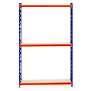 RackZone Longspan Shelving 600mm Depth with timber shelves, starter unit.