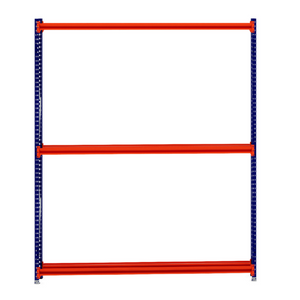 RackZone Tyre Racking 400mm Depth Starter, orange beams, blue supports.