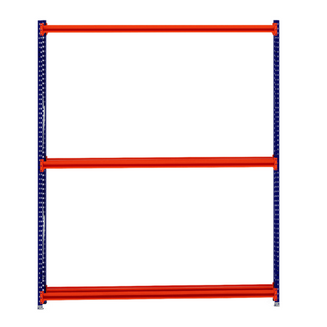 RackZone Tyre Racking 400mm Depth Starter, orange beams, blue supports.