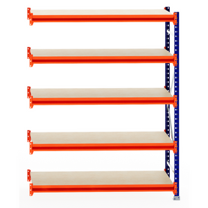 RackZone Longspan Shelving 600mm, Extender, with laminated timber shelves.