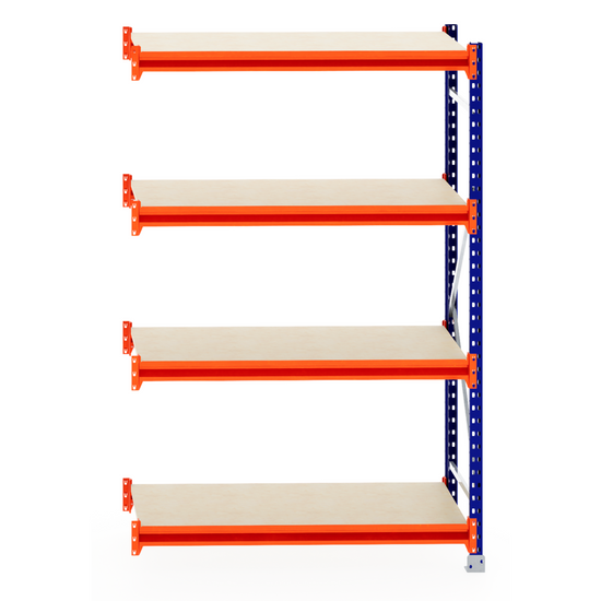 RackZone Longspan Shelving Extender, 600mm deep with laminated timber shelves.
