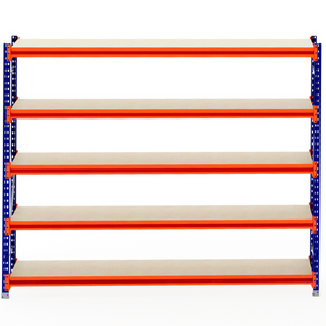 RackZone Longspan Shelving, 6-tier, 600mm deep laminated timber shelves.