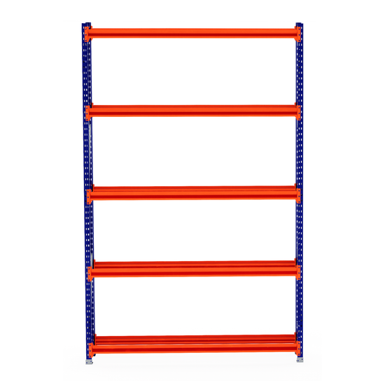 RackZone Tyre Racking 400mm Starter with blue supports and 5 orange beams.