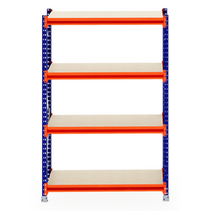 RackZone Longspan Shelving 600mm, laminated timber, starter unit, front view.