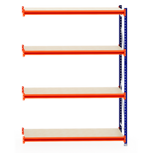 RackZone Longspan Shelving Extender, 600mm deep, timber shelves, metal frame.
