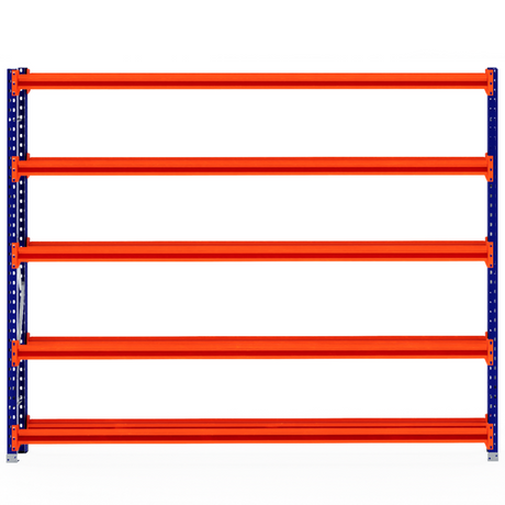 RackZone Tyre Racking 400mm Depth - Starter in orange and blue on white.