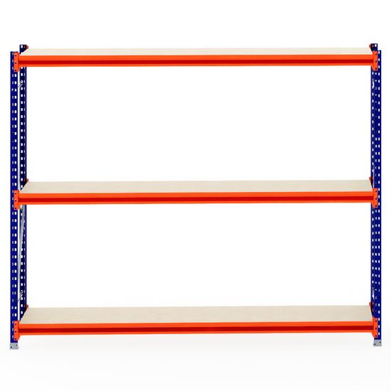 RackZone Longspan Shelving 600mm, laminated timber shelves, starter unit.