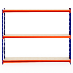 RackZone Longspan Shelving 600mm, laminated timber shelves, starter unit.