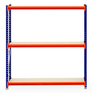 RackZone Longspan Shelving 600mm Deep, Laminated Timber, Starter Unit, empty.