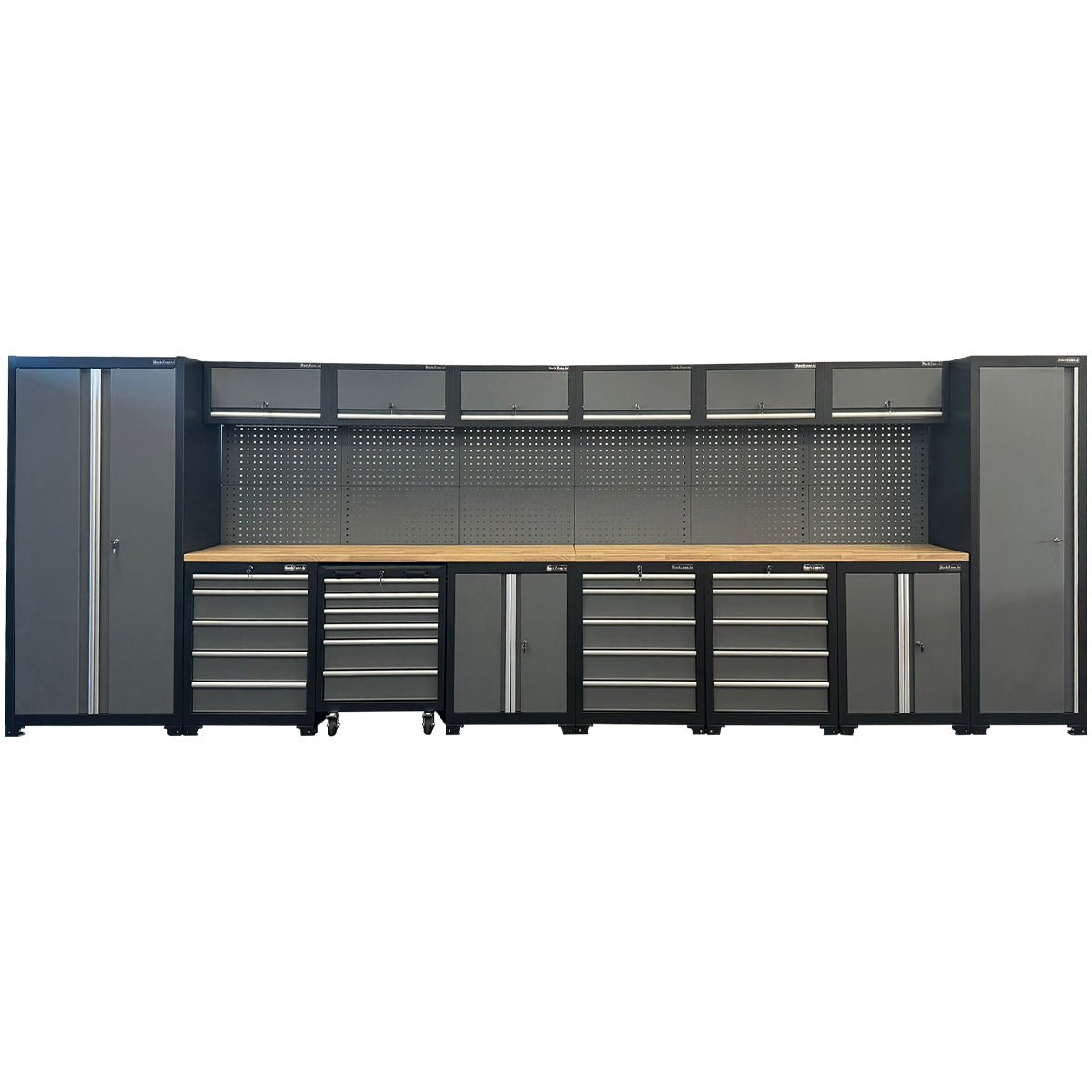RackZone Modular Workstation System 10, large grey floor cabinet with slides.