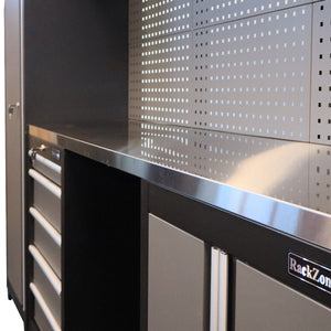 RackZone Modular Workstation System 1 with ball bearing slides and pegboard.