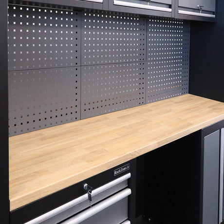 RackZone Modular Workstation System 5 with cabinet, ball bearing drawers.