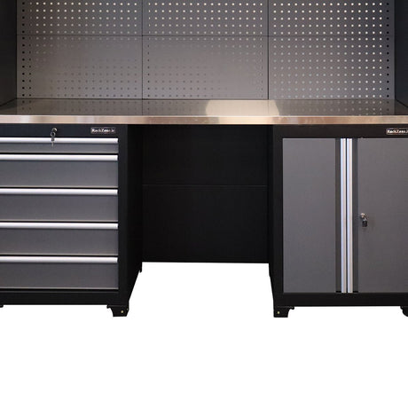 RackZone Modular Workstation System 5 with right cabinet doors and slides.