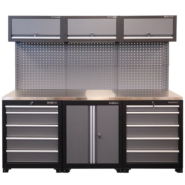RackZone Modular Workstation System 7: steel cabinet with drawers.