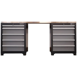 RackZone Modular Workstation System 9 in black and silver, smooth ball bearing slides.