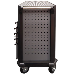 RackZone 12 Drawer Industrial Cabinet with castors, side view.