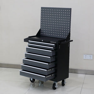 RackZone Modular Workstation Trolley c/w Pegboard, 670x375x710, mobile storage.