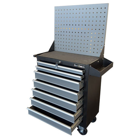 RackZone Modular Workstation Trolley with pegboard, 670x375x710mm.