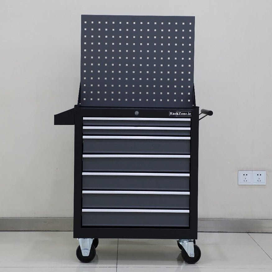 RackZone Modular Workstation Trolley with Pegboard, 670x375x710 – mobile storage.