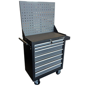 RackZone Modular Workstation Trolley with Pegboard, 6 drawers, 670x375x710.