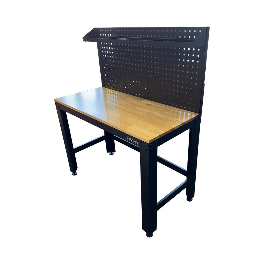 RackZone Modular Adjustable Workstation with Pegboard, 1280x600x870mm.