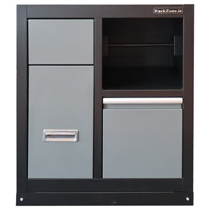 RackZone Modular Workstation Base Cabinet with dustbin & paper towel holder.