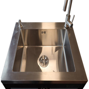 RackZone Modular Workstation Base Cabinet with stainless sink & tap.