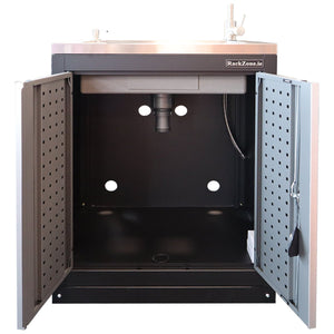RackZone Modular Workstation Base Cabinet with Stainless Sink & Tap.