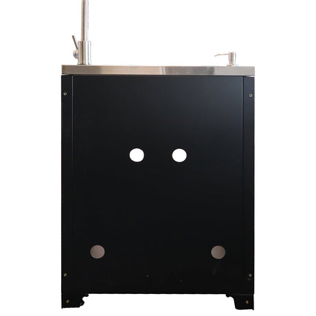 RackZone modular workstation base cabinet with stainless sink and tap.