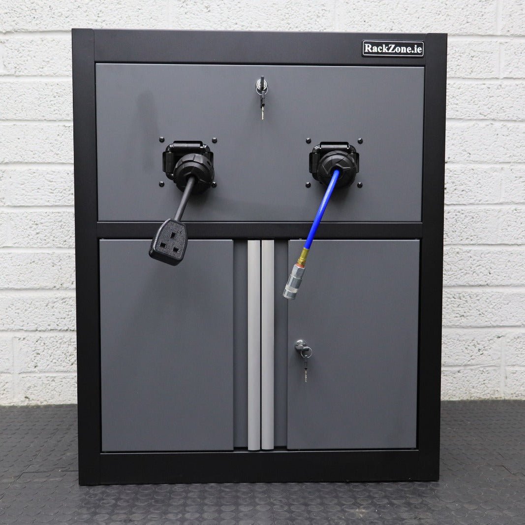 Modular Workstation Air & Power Hose Reel base Cabinet - RackZone