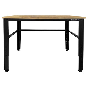 RackZone Adjustable Heavy Duty Workbench with Rubber Wood Top, 1200W x 800D.