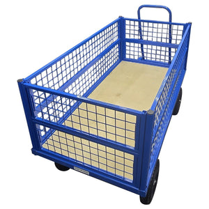 RackZone Heavy Duty Platform Truck with Mesh Sides, 700kg Capacity.