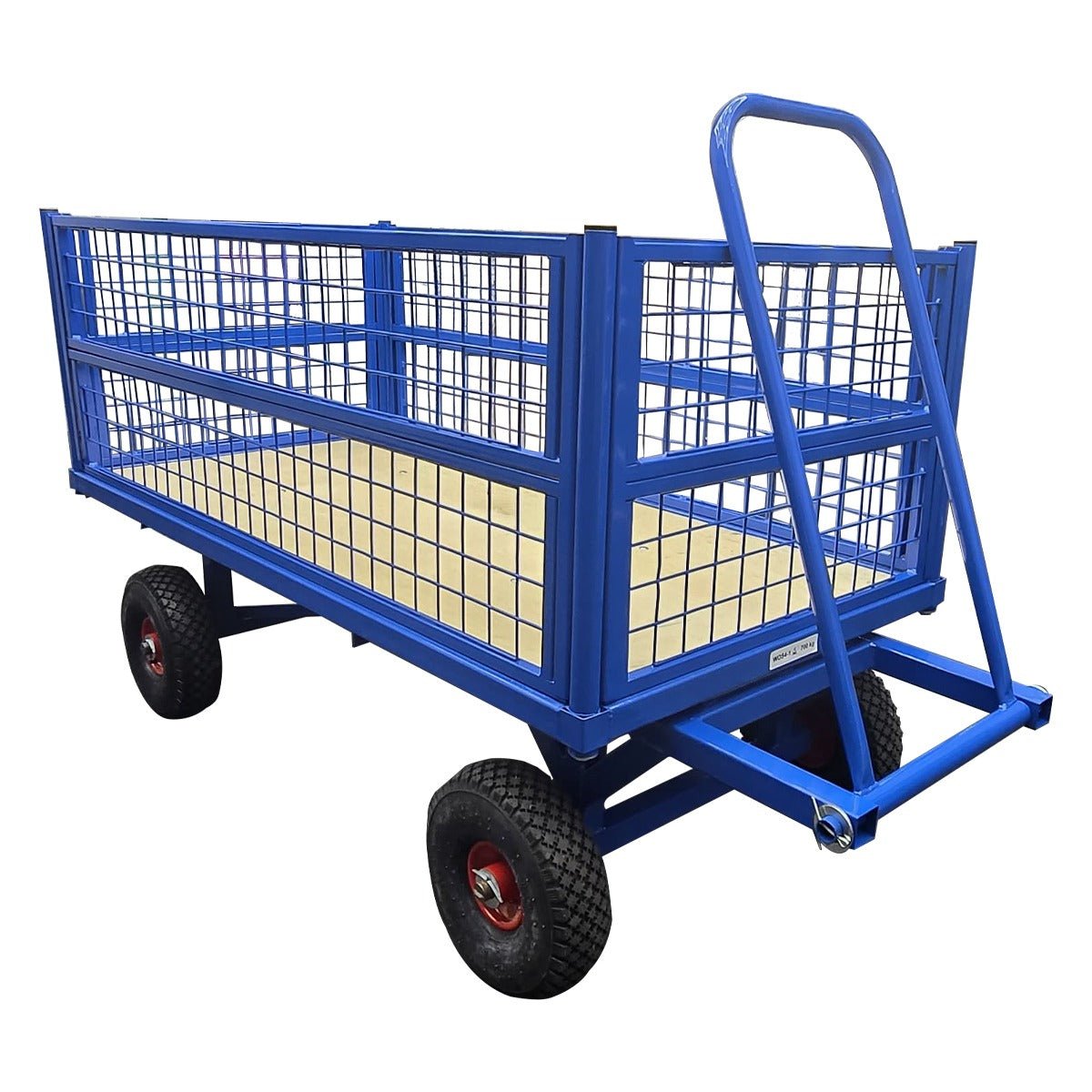 RackZone heavy duty platform truck with mesh sides and 4 sturdy wheels.
