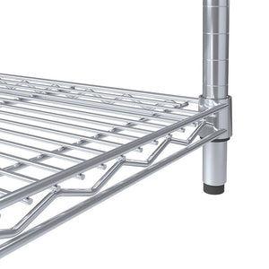 Close-up of RackZone Wire Stainless Steel Shelving 1830hx1212wx458d 4 Level.