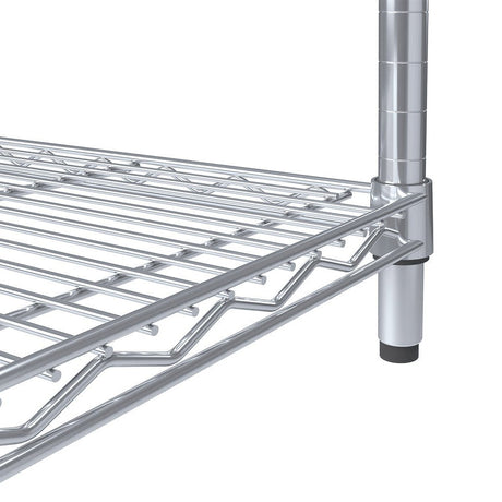 Close-up of RackZone Wire Stainless Steel Shelving 1830hx1212wx458d 4 Level.