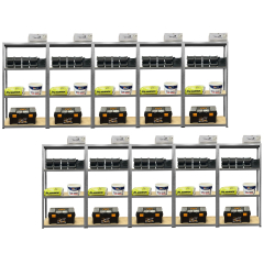 Economy Shelving 1760h x 900w x 300d 5 Level 175kg UDL Galvanise 10 Bay 