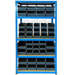 Value Shelving 175KG Blue with 45 storage bins