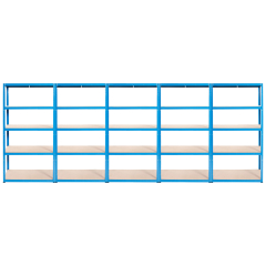 Value Shelving 1780h x 900w x 450d 5 Level 175kg UDL Blue 5 Bay