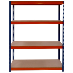 Shelving 2000h x 1800w x 800d Orange/Blue 600kg 4 Levels 