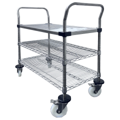 Stainless Steel Trolley 1010H x 1000W x 460D - 3 Tier