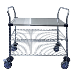 Stainless Steel / Chrome Trolley 1010H x 1000W x 460D - 3 Tier
