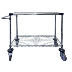 Stainless Steel / Chrome Trolley 820H x 1060W x 460D - 2 Tier