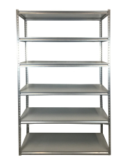 Rivet Shelving 2130h x 1220w x 457d 6 Level Angled 250kg UDL Laminated Timber 10 Bay