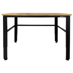 Modular Workstation: Adjustable Heavy Duty Workbench 1200W x 600D x 880-970H With RubberWood Top
